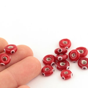 11mm Red Glass Beads, Glass Round Beads, Murano Glass, Bracelet Connector,Beads for Bracelet, Murano Beads,Wholesale Glass Beads STN-79