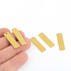 6 Pcs 8x25mm Raw Brass Bar Pendant, Name Necklace, Personalized Charms, Nameplate Bar, Stamped Necklace, Bar Jewelry Charms, DS-RW-529
