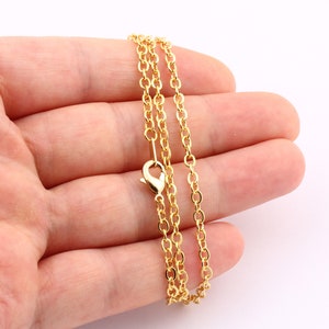 Ready Necklace Chain-16&quot;-17&quot;-18&quot;-20&quot;-22&quot;-25&quot; 24k Gold Plated  Rolo Chains , 4x3mm Ready Chains , Cable Chains , Rolo Chains