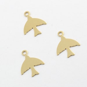 Ruwe Brass vogel Charms, hanger met Charms, Bird Charms, Bird ketting, ruwe Brass vogel, hanger met Charms, DS-RW-118