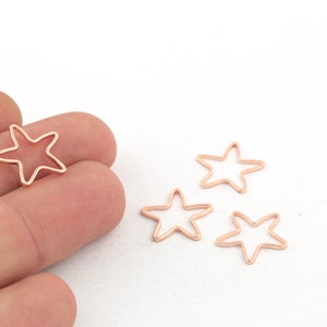 12 Pcs 15mm Rose Gold Plated Star Findings, Rose Gold Plated Star Charms, Rose Gold Plated Earring Findings, Star Findings, RSGLD-493