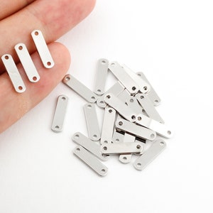 4x15mm Silberne Blech-Bar, Rechteck, Personalisierte Charms, Armbänder, Stempel Halskette SLVR-41