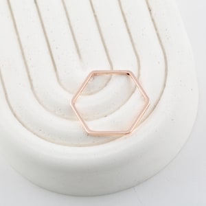 20 mm Honeycomb Charms, Rose Gold Plated Hexagon Pendant, Circle Connector, Hexagon Charm, Rose Gold Plated Hoops, RSGLD-532
