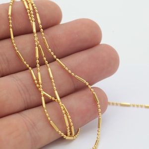 1.5x5mm 24k Shiny Gold Plated Bar Chain, Soldered Chain , Choker Chain , Bulk Chain , Foot Chains GZ-12