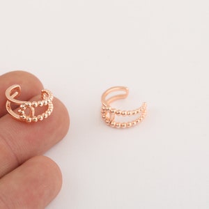 14mm Rose Gold Plated Ball Ear Cuff, Ear Cuff, Minimalist Ear Cuff, Dainty Ear Cuff, Hoop Ear Cuff, Cartilage Earrings, EAR-303