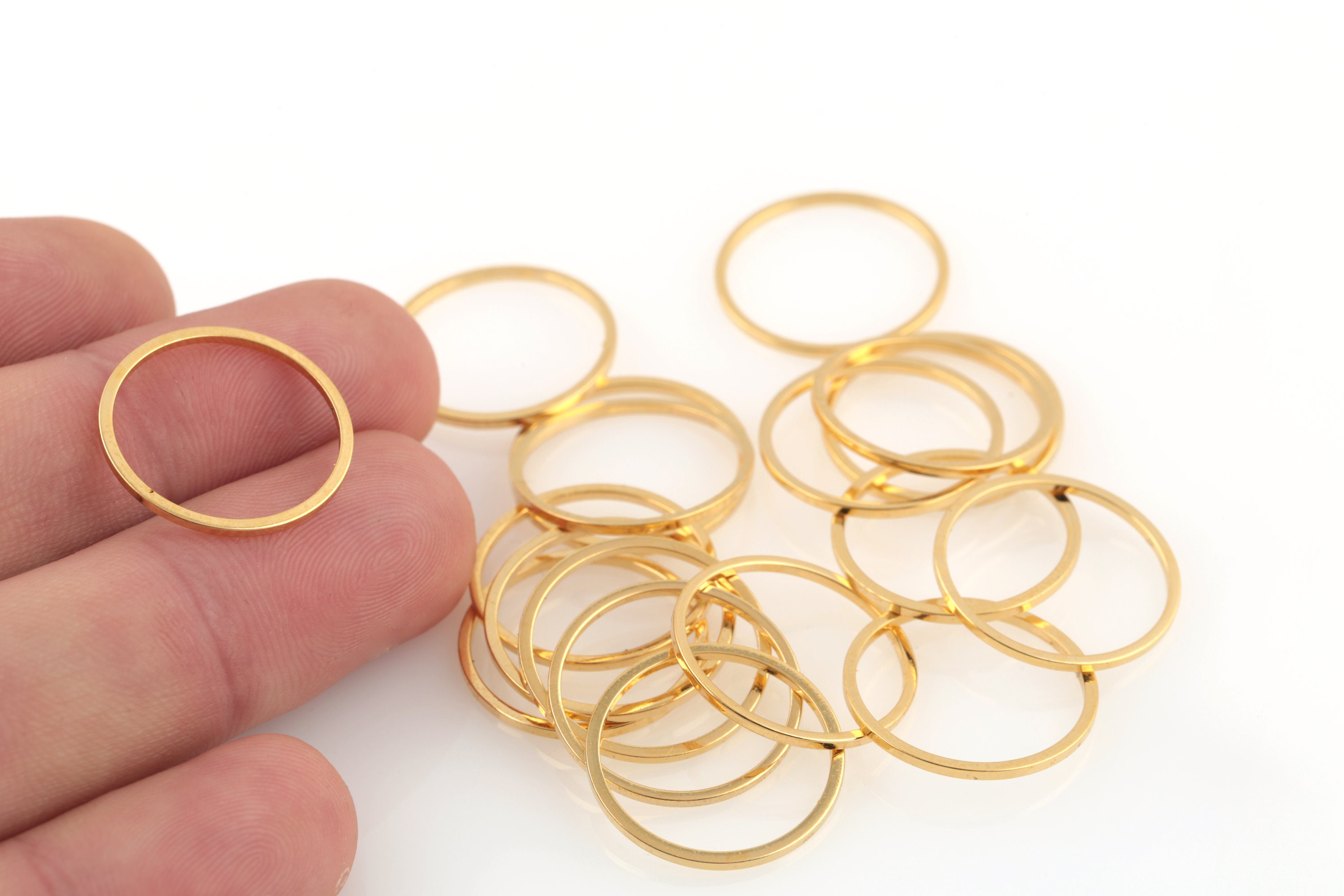 Bague En Plaqué Or Jaune - Taille 55 (environ 9-39/1) - Occasion, Bon état Général