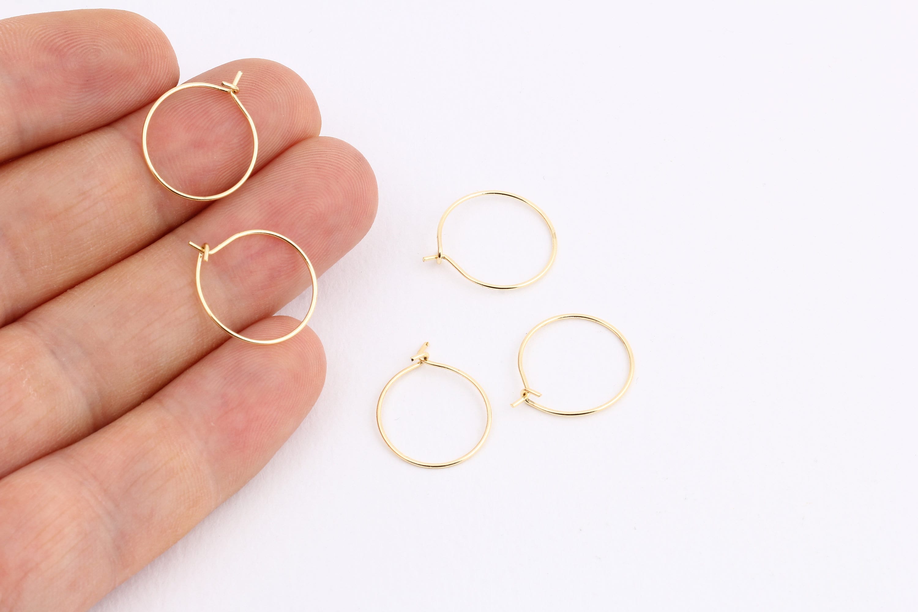 Popsocket Gold 14K Gold Ohrring-Fassung Rund, Vorgekerbt – Korbhalterung Mit Reibungsverschluss (1 Stück) Ohrring Korb Halterung