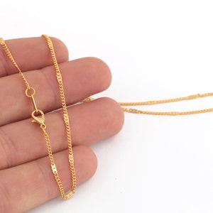 Ready Necklace Chain-16&quot;-17&quot;-18&quot;-20&quot;-22&quot;-25&quot; 24k Gold Plated Shiny Gold Plated Bar Chains , 1.5 x 2mm Soldered Chains ,Cable Chains,