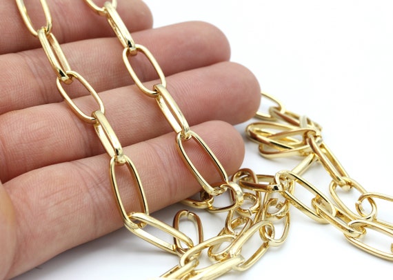24 Shiny Gold Rolo Chain, Necklace Chains, Bulk Lot Chain, Gold