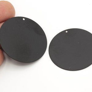 40mm Black Plated Disc, Round Coins, Flat Disc Charms, Stamping Blank,Black Plated Findings, Black Plated Round Charms, 1Pcs, BLK-91