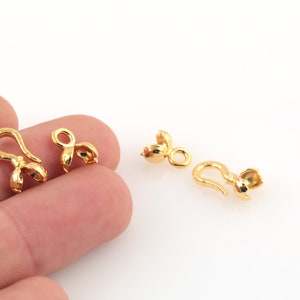 1 Pcs Cord Ends, 24k Shiny Gold Plated Crimp Ends, Cord Ends, Crimp, Gold Plated Connector, Ball Chain Connector, Chain Crimps GLD-1431