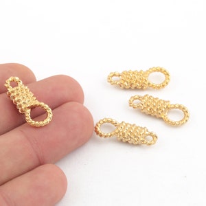 10X25mm 24k Shiny Gold Plated Rope Charms, Rope Pendant, Rope Earring Charms, Rope Necklace, Necklace Pendant, Wholesale Jewelry, GLD-1137