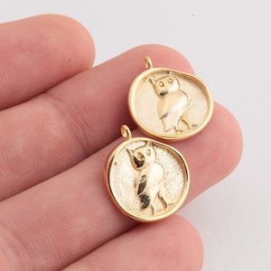 24k glanzend goud vergulde eigen, eigen ketting, eigen hanger, eigen sieraden, eigen Charms, (17x19mm) GLD-290