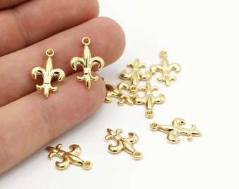 Förgyllda berlocker, 5 st 24k glänsande förgyllda detaljer, hänge, förgyllda berlocker, 12 x 18 mm-GLD-348