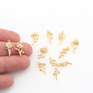 Gold Birth Flower Charm