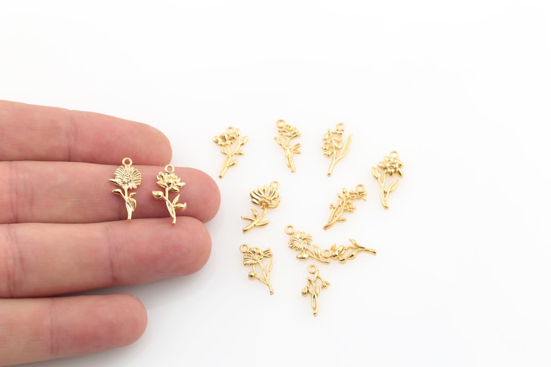 Gold Birth Flower Charm