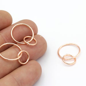 1 Pcs ring necklace ,Rose Gold Closed Ring , 10x17mm Rose Gold Plated Closed Ring, Circle Connector, Round Charm, RSGLD-225