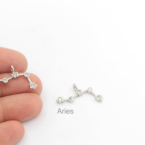 Silver Plated Zodiac Signs Charms , Astrology Charms,  Aries  Silver Zodiac Charms, Horoscope Charms, ( 25x16mm ) SLVR-246