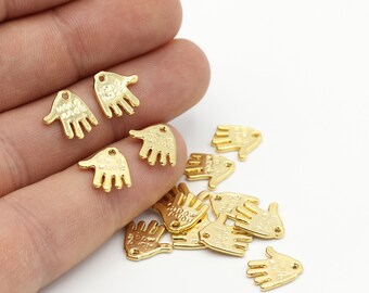 Gold Plated Charms , 5 Pcs 24k Shiny Gold Plated Findings, handmade phrase,Pendant , Gold Plated Charms ,12mm-GLD-403