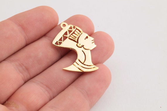 24 x 30 mm 24k 光沢のあるゴールド エジプト ファラオ 