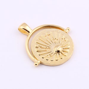 27x30mm 24k Shiny Gold Plated Medallion Charms , anthem Charms, Medallion galaxy Charm, Gold Plated Medallion , Brass Charms-GLD-16