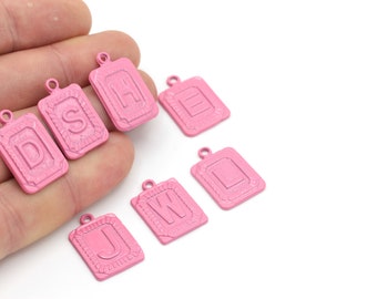 1 Pcs Letter Charms , Colored Letter Charms, Necklace Pendant ,Alphabet Letter Charm, ( 15x24 ) CLRD-32