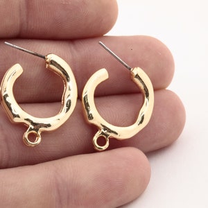 20mm 24k Shiny Gold Hoop Earrings, Circle Earrings, Huggie Hoops, Earring Settings, Charm Earrings, Gold Plated,EAR-40