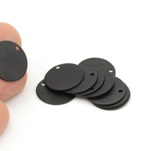 20mm Black Plated Disc, Round Coins, Flat Disc Charms, Stamping Blank,Black Plated Findings, Black Plated Round Charms, 2Pcs, BLK-99
