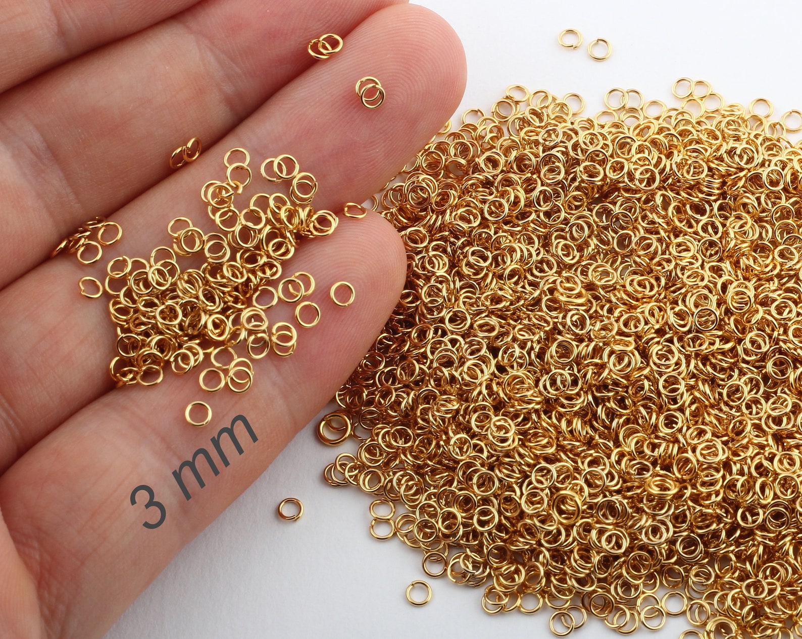 100 Pcs 3mm Jump Rings Tiny Jump Ring Connectors Gold Etsy