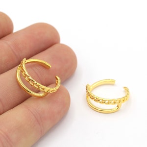 Chain Gold  adjustable ring , wholesale rings , Name Ring, Rings For Womens, Ring Settings, Gold Findings( 17-18mm ) DSR-30