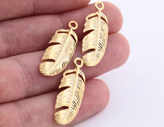 jewelry findings 10 pieces Bird gold plated 13X16mm charm