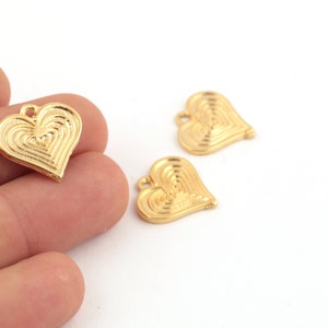 18x19mm 24k Shiny Gold Plated Hearts Charms, Gold Plated Heart Pendant , Heart For Charms, Heart Medallion,Gift For Her, GLD-1451