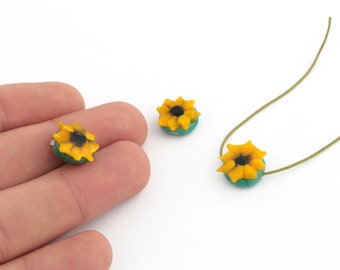 Encantos de margaritas de cristal de Murano de 14 mm, cuentas de margaritas de cristal de Murano hechas a mano, hallazgos de cristal de Murano, pequeños encantos de cristal de Murano, Murano STN-117