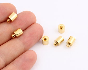 İnner 5mm 24k Gold Plated End Cap ,Hole Inner 5mm, Huge end caps,Solid Brass End Cap , Bead caps, Cones, Huge End Caps, Gold Plated GLD-1220