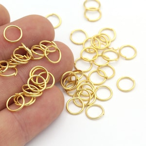 50 Pcs 0.80x8mm 24k Matt Gold Plated Jump Rings, Matt Gold Brass Jumprings, Brass Findings, Open Jump Rings, Connectors, MTGLD-80