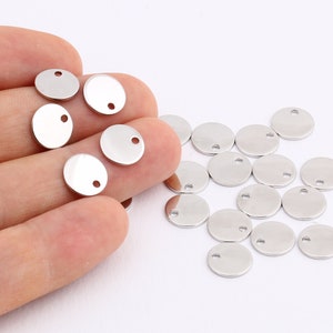 12 pcs 10mm Silver Plated Hammered Disc, Circle Disc, Stamping, Hammered Coins , SLVR-15