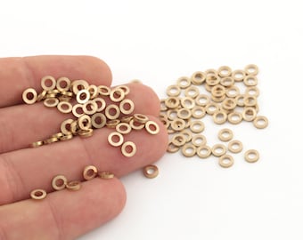 25 Pcs 5mm Raw Brass Rings ,Raw Brass Ring Connector ,Raw Brass Circle Pendant ,Raw Brass Connector, Round Connector, DS-RW-572