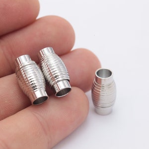 Inner 5,5mm, Silver Plated Tube Magnetic Clasps, Magnetic Clasp, Magnetic Leather Clasp MC-17