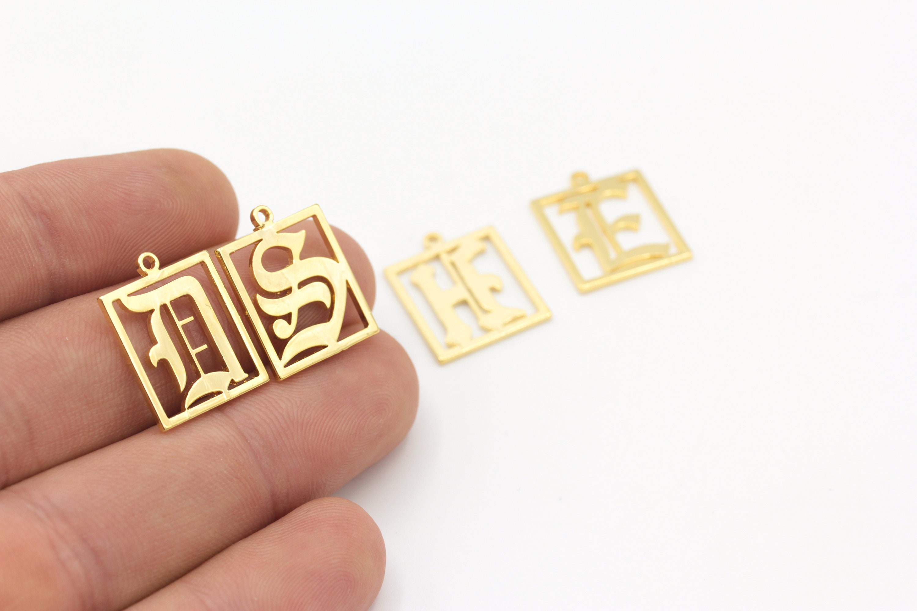 16x20mm 24k Gold Plated English Letters Charms Initial - Etsy