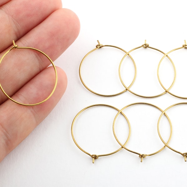 Brass Earring Wires, 25 Raw Brass Earring Wires ,Earring Pendant , Earring Making 0.70x25mmEAR-42