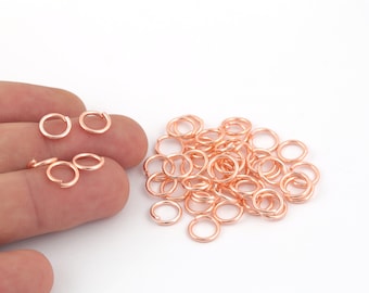 25 Pcs 1.2x9mm Rose Gold Plated Jump Rings ,Tiny Jump Ring Connectors , Rose Gold Plated Connector , Rose Gold Plated Findings ,RSGLD-485