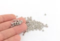 10 Pcs 4mm Rhodium Plated Round Spacer Beads, Flat Round Beads, Stamping tag , Barrel , Spacer Beads, Solid Brass Beads, Round, SLVR-465 product logo