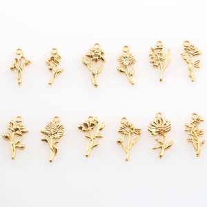 Gold Birth Flower Charm