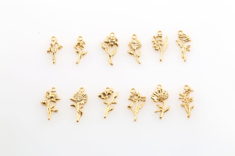 Gold Birth Flower Charm