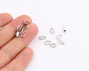7mm  Silver Plated Pendant Bail , Pinch Bail , Connectors, Necklace Findings SLVR-24