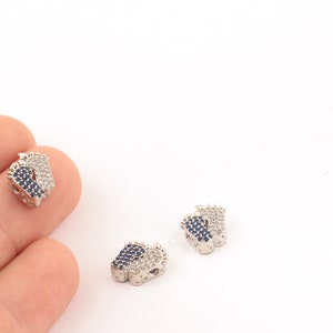 10x12mm Rhodium Plated Zirconia Foots Charm, Foots Pendant, CZ Foots Charm, Tiny Foots Charm, Foots Bracelet ZRK-576
