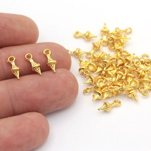 20 Pcs 4x11mm 24k Shiny Gold Drop Charms, Mini Drop Pendant, Spike Charms, Pendant Charms, Gold Plated Findings, Drop Charms, GLD-663