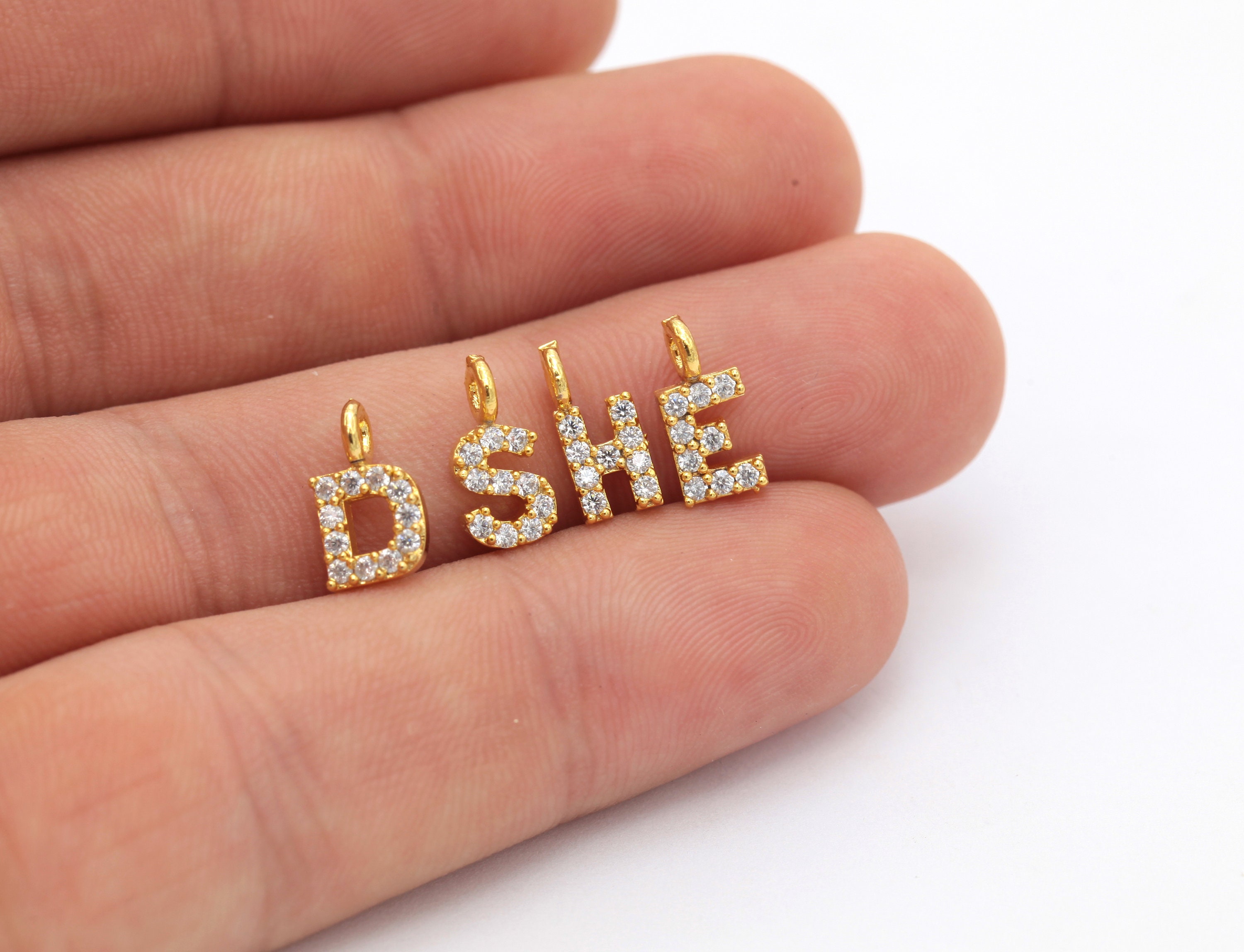 Gold plated shop letter charms
