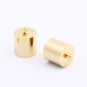2 Pcs Gold Plated End Cap ,Hole Inner 14mm, Huge end caps, Solid Brass End Cap , Bead caps, Cones, Huge End Caps, 15x18mm, GLD-1215