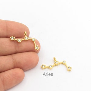 24k Shiny Gold Plated Zodiac Signs Charms , Astrology Charms,  Aries Gold Zodiac Charms, Horoscope Charms, ( 25x16mm ) GLD-741